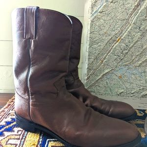 Justin Cowboy Boots Men's 10" Corona Roper Boots Brown Leather 11.5 D